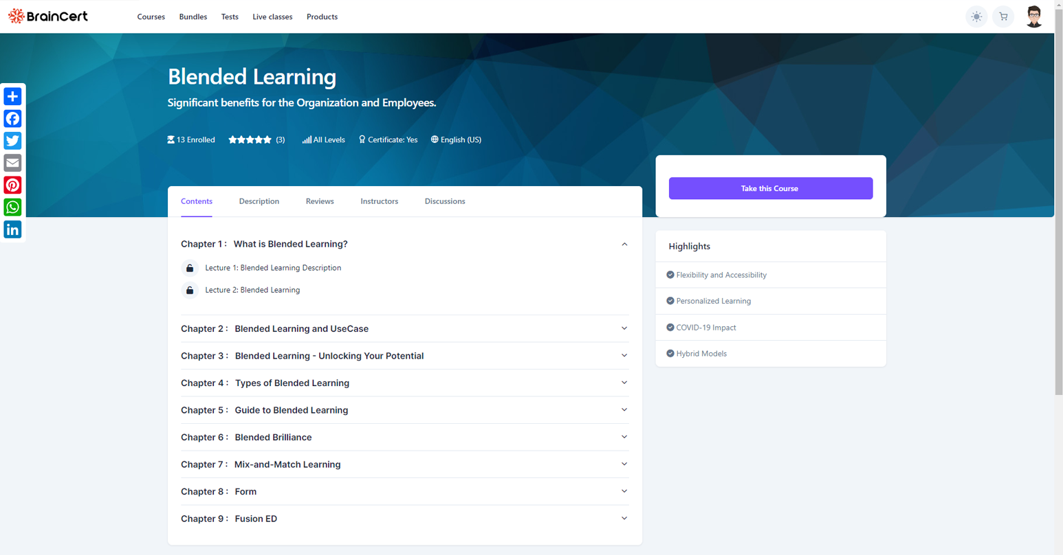 Learner dasboard